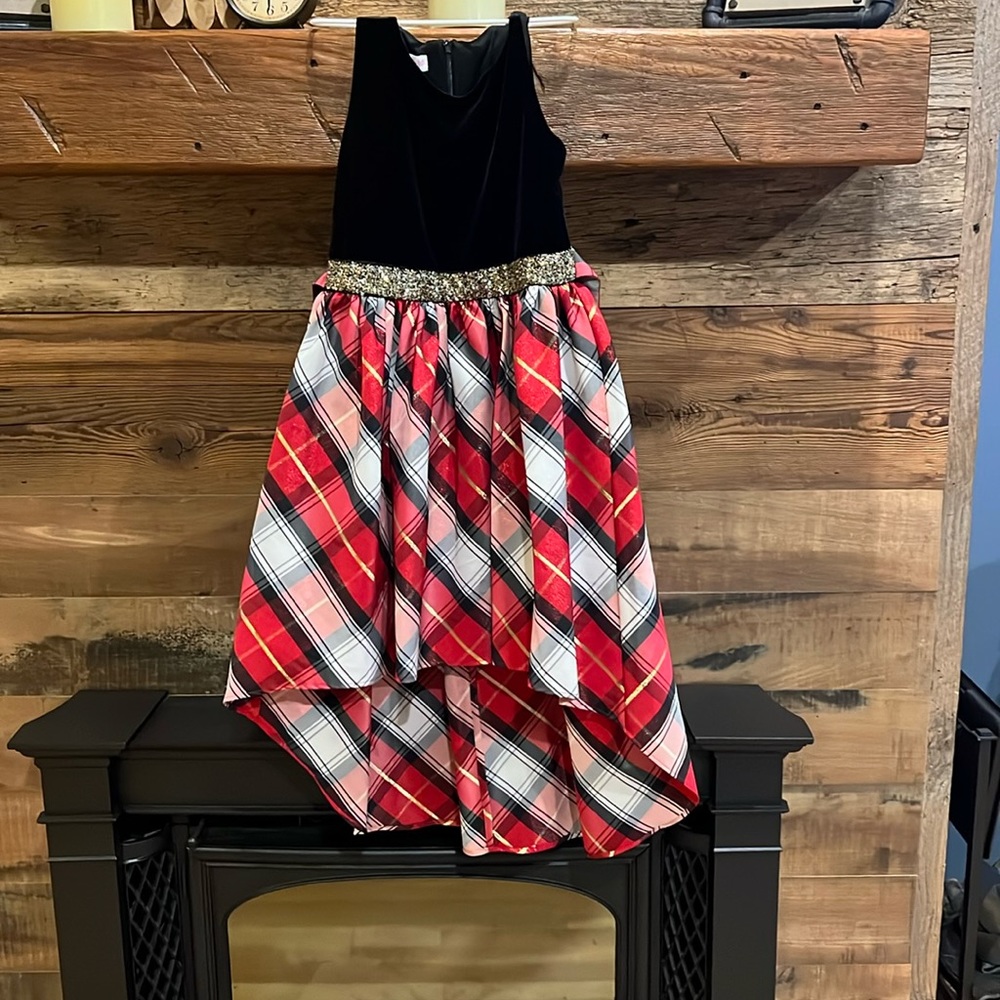 Girls Christmas dress long in back and shorter in front